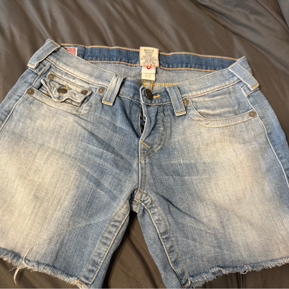 True Religion Women's Blue Denim Shorts